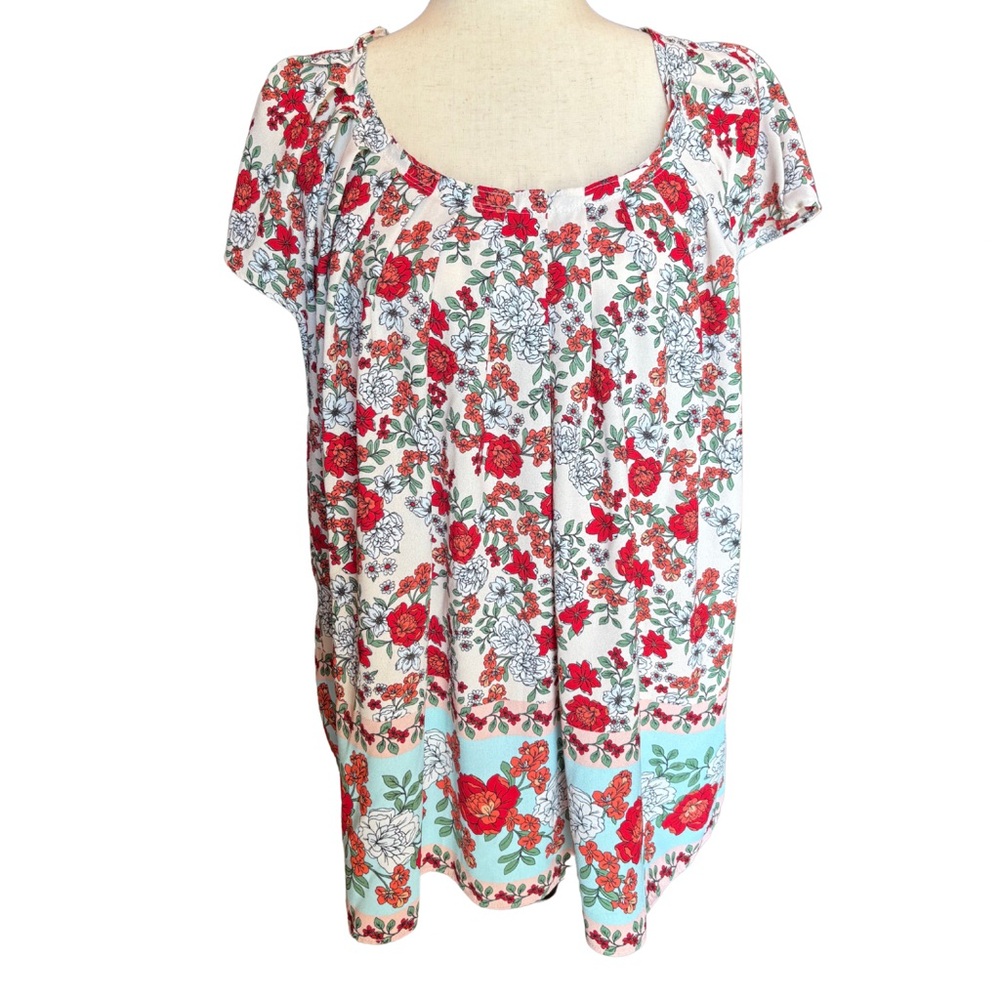 LC Lauren Conrad Back Tie Blouse - Vibrant Floral